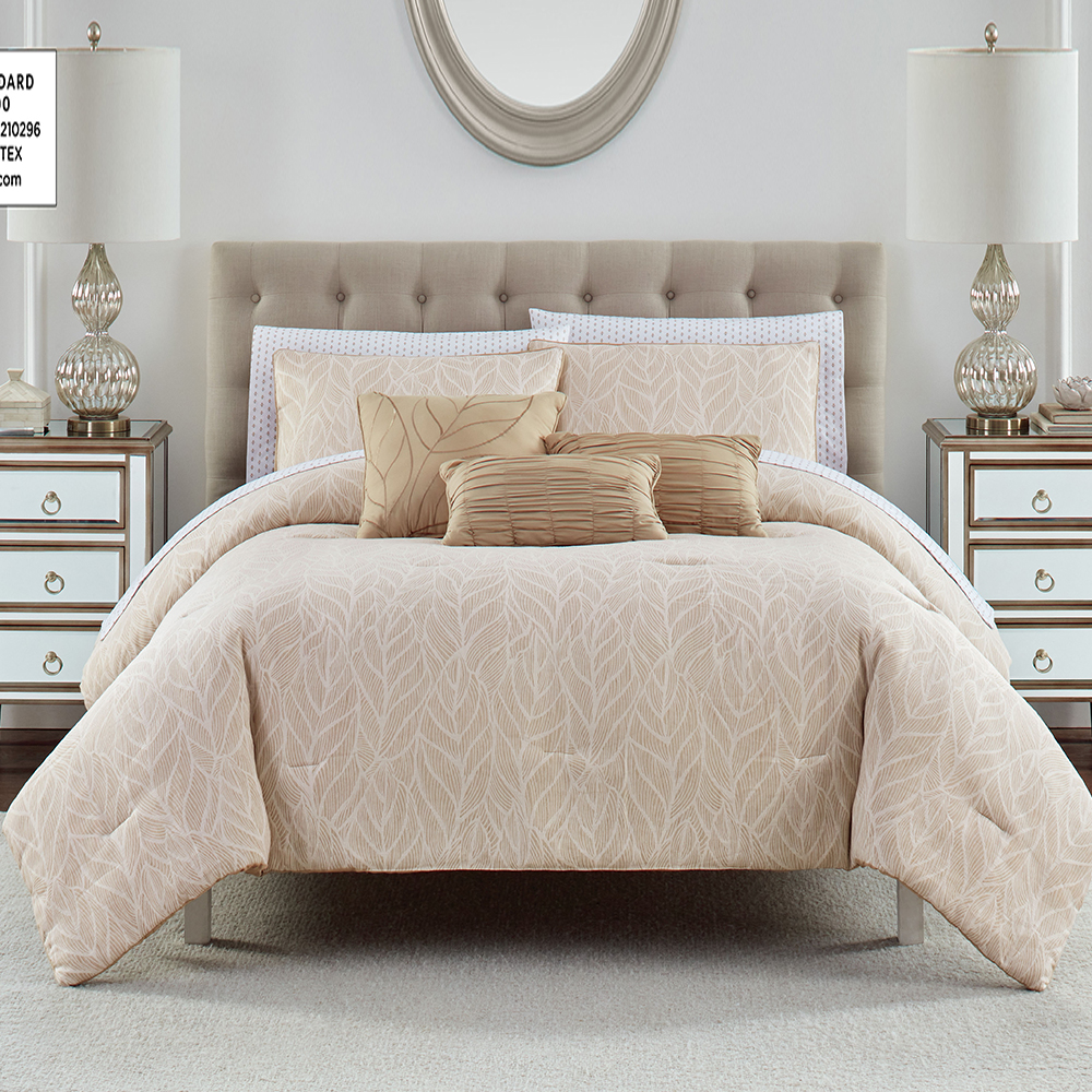 99,99% polyester Jacquard garen geverfde dekbed 6-stuks set