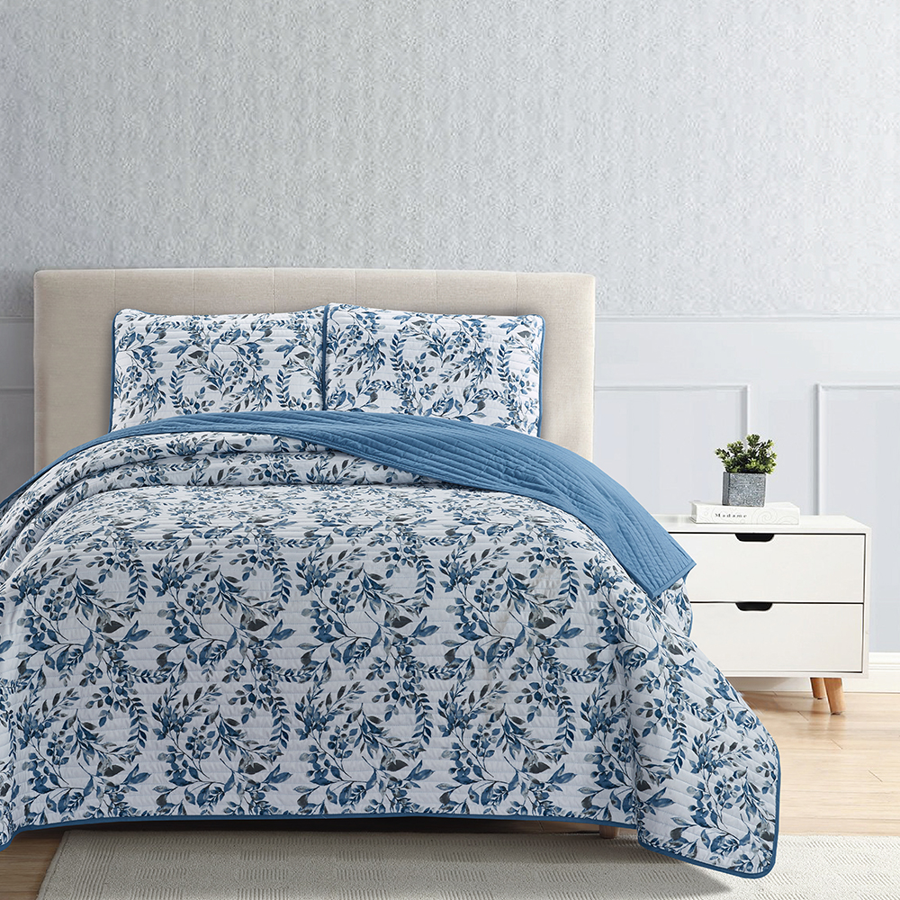 99,99% polyester geprinte quilt bedklep 3-stuks set